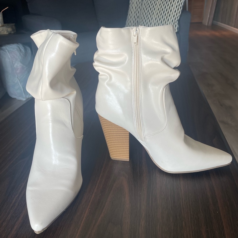 Just fab white booties